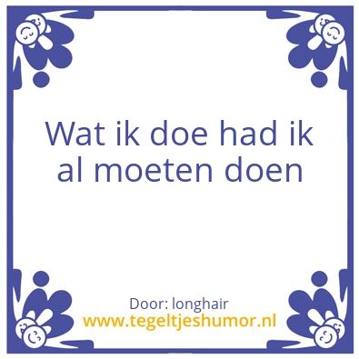 Tegeltje: doen