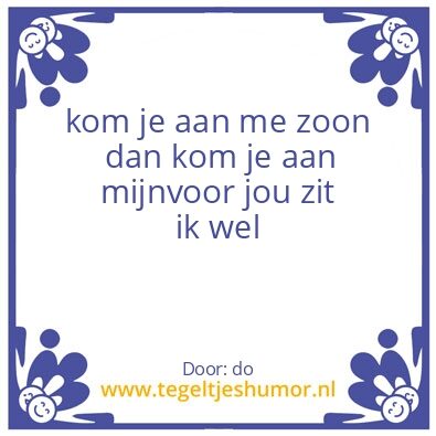 Tegeltje: mijn zoon