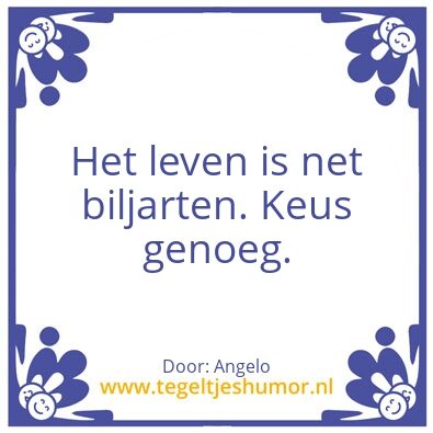 Tegeltje: Biljarten