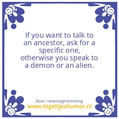 Tegeltje: to talk to an ancestor