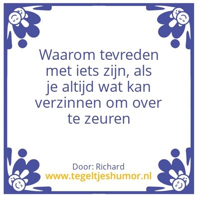Tegeltje: Zeuren