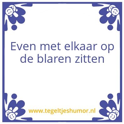 Tegeltje: Even