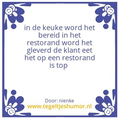 Tegeltje: gastvrijheid
