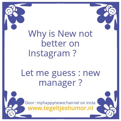 Tegeltje: New Manager ..