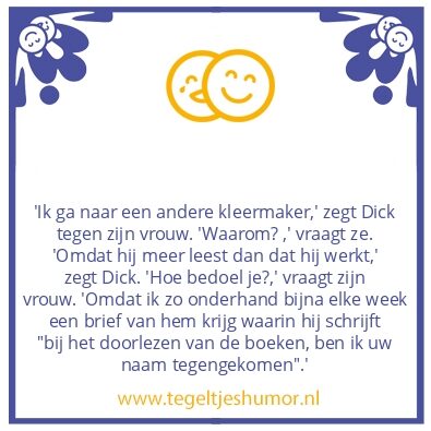 Tegeltje: Andere kleermaker