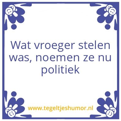 Tegeltje: Politiek