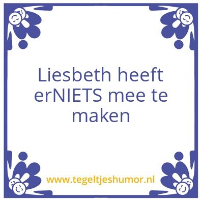 Tegeltje: Liesbeth