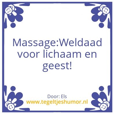Tegeltje: Massage