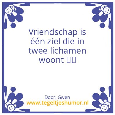 Tegeltje: Vriendschap