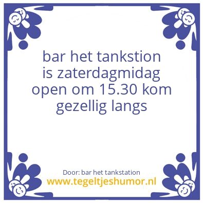 Tegeltje: bar het tankstation