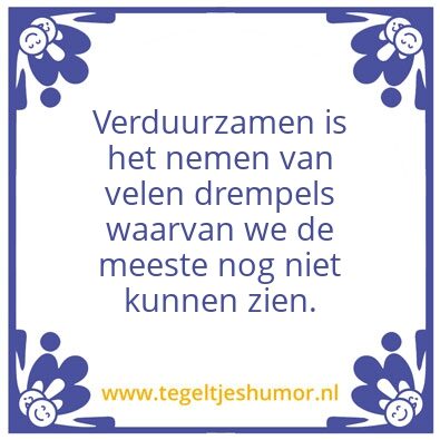 Tegeltje: duurzaam