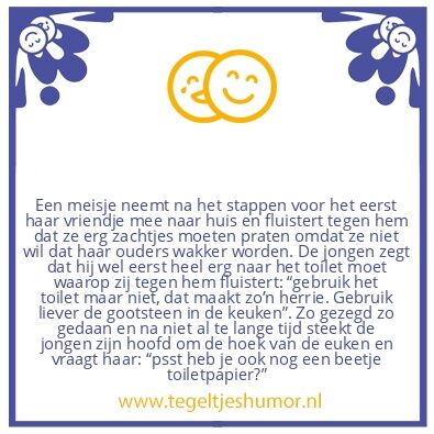 Tegeltje: Zachtjes doen