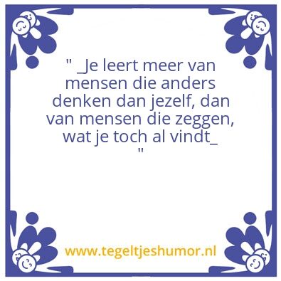 Tegeltje: Leren van anderen