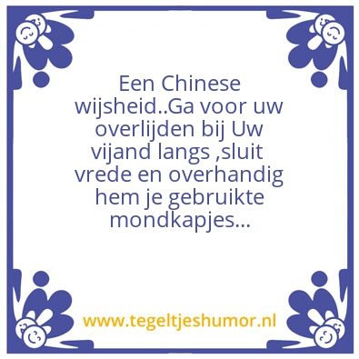 Tegeltje: Mondkapje