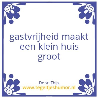 Tegeltje: gastvrijheid