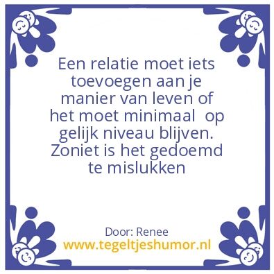 Tegeltje: Relatie
