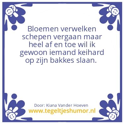 Tegeltje: Bakkes toe