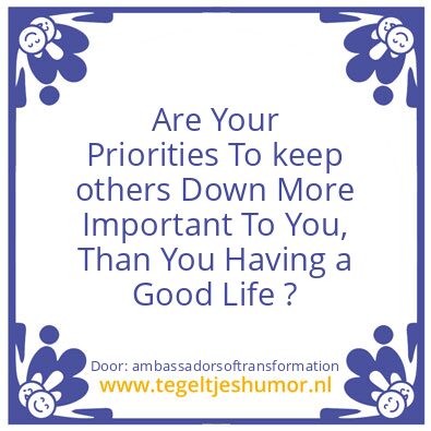 Tegeltje: Your Priorities