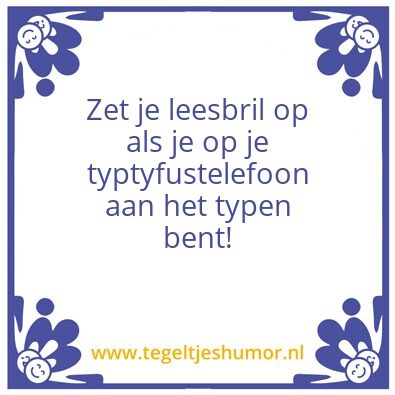 Tegeltje: typtyfustelefoon