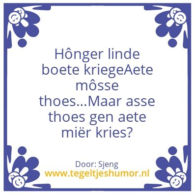 Tegeltje: HÃ´nger linde boete kriege