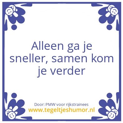 Tegeltje: projectmatig werken