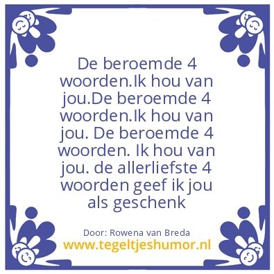 Tegeltje: liefde