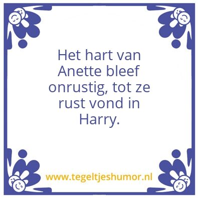 Tegeltje: Broeder Harm