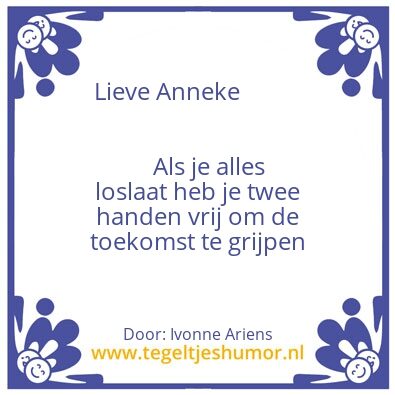 Tegeltje: afscheid Anne