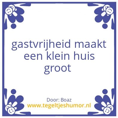 Tegeltje: gastvrijheid