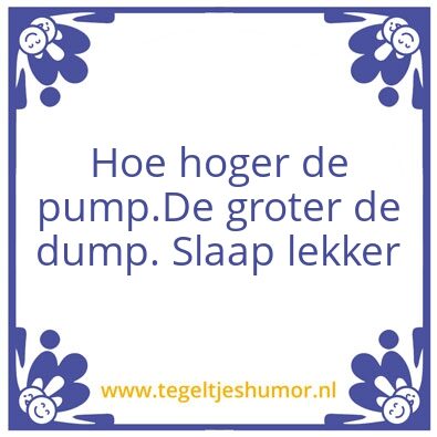 Tegeltje: Pump en dump