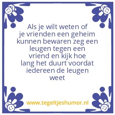 Tegeltje: geheim bewaren