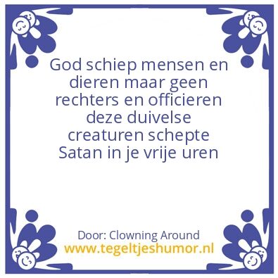 Tegeltje: Vrije uren