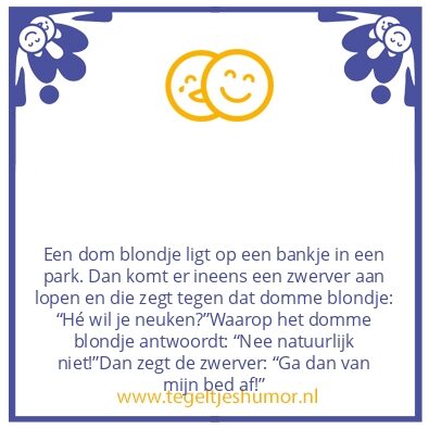 Tegeltje: Dom blondje
