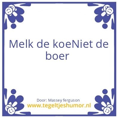 Tegeltje: Koe en boer