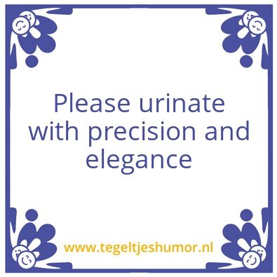 Tegeltje: Urinate