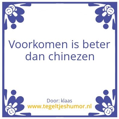 Tegeltje: corona