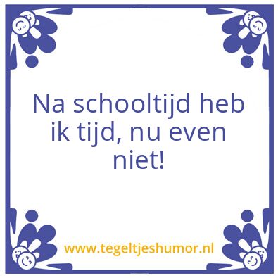 Tegeltje: Nu even niet