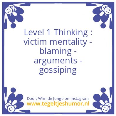 Tegeltje: Thinking level 1
