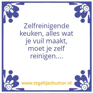 Tegeltje: keuken
