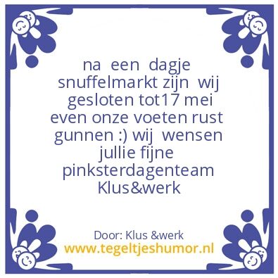Tegeltje: Klus&werk