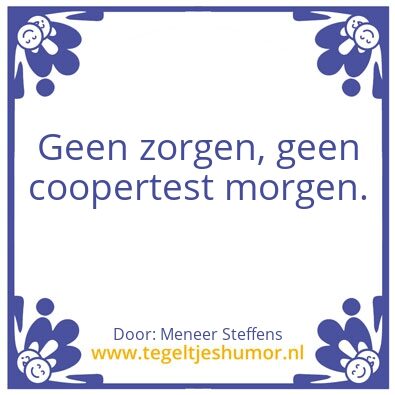 Tegeltje: Geen coopertest morgen