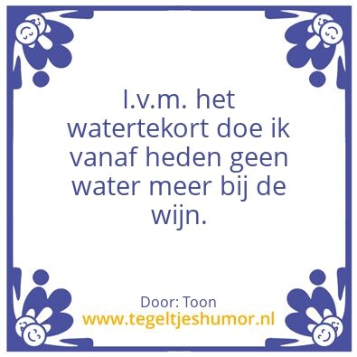 Tegeltje: Water crisis