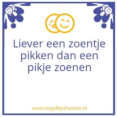 Tegeltje: Zoenen