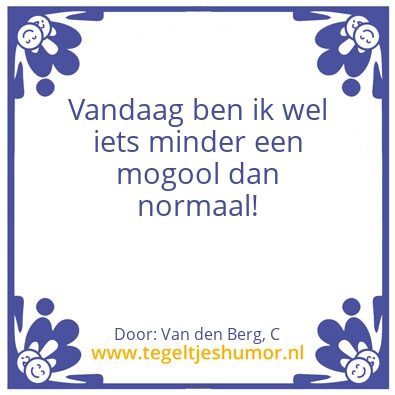 Tegeltje: Cas de mogool