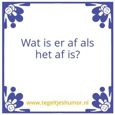 Tegeltje: duidelijk resultaat