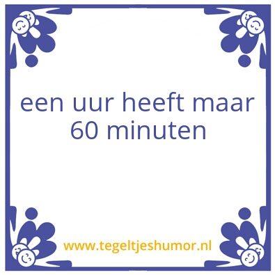 Tegeltje: uur