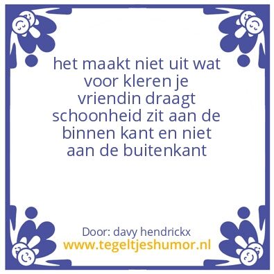 Tegeltje: schoonheid