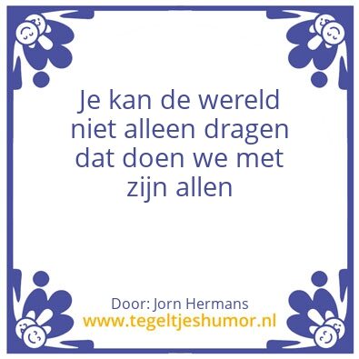 Tegeltje: Wereld