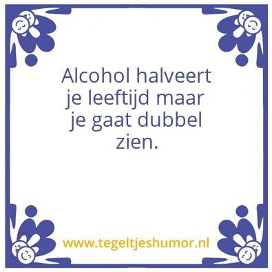 Tegeltje: Alcohol