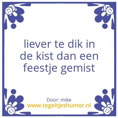 Tegeltje: feest